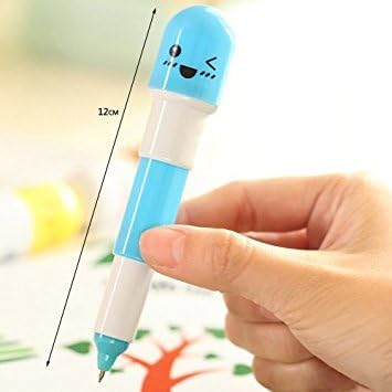 6pcs Mini Retractable Pill Ball Point Pen Micro Tiny Cute Novelty Capsule Ballpen Favor Gift Telescopic (Random Color)