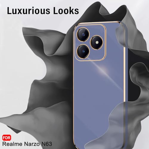 Image of TheGiftKart Luxurious Golden-Plated Back Cover Case for Realme C63 / Narzo N63 | Raised Lips for Camera & Screen Protection | Shockproof Design | Back Cover for Realme C63 / Narzo N63