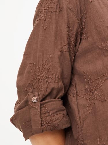 Image of Max Plus Size Women Embroidered Oversized Cotton Shirt