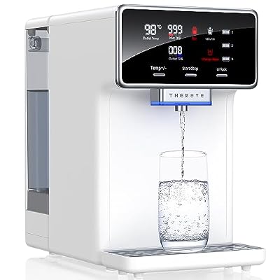 Thereye Reverse Osmosis System Countertop Water Filter, 7 Stage Purification, Instant Heating Portable RO Filtration, BPA Free 2:1 Pure to Drain Water Purifier for Home RV (No Installation Required)