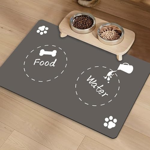 Dog Food Mat, Absorbent Pet Feeding Mat, Dog Placemats for Food and