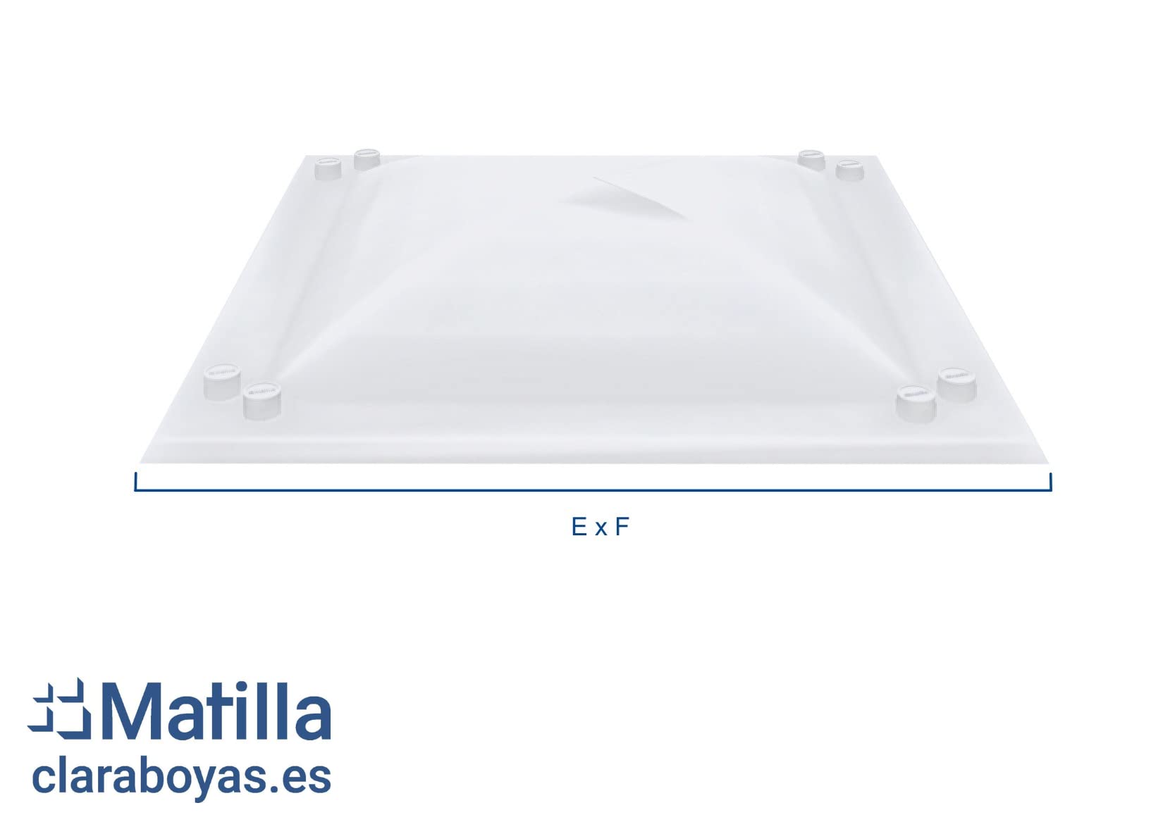 Matilla - Cúpula Metacrilato Cuadrada Monovalva (74 x 74 cm, Blanco)
