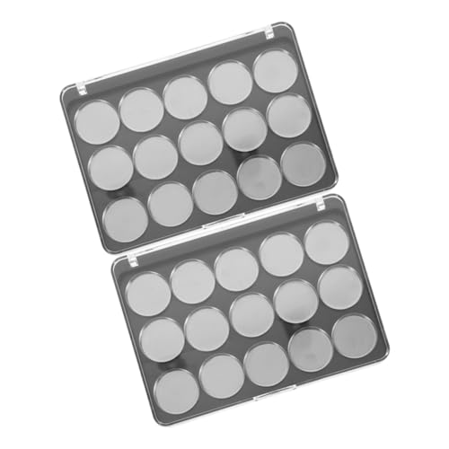 SMASOLO 2セット コンパクト空アイシャドウケース 透明蓋付き詰め替え可能化粧容器 小型持ち運び便利なチークボックス メイク収納用