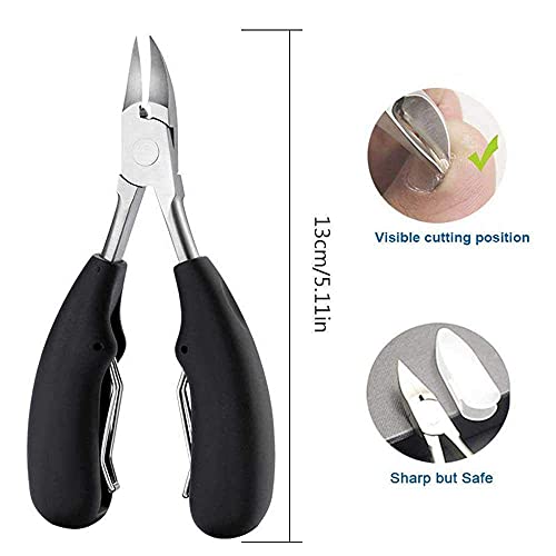 THR3E STROKES TOE CUTTER Nail Clipper for Ingrown or Thick Toenails, Heavy Duty Toenail Trimmer Nail Clipper Pedicure Tool with Long Handle and Soft Grip for Seniors - Image 2