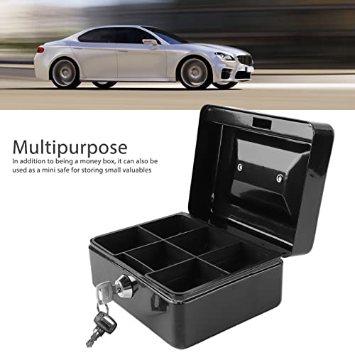 Riuulity Metall-Sicherheitsbox mit Schlüsselschloss, Feuerfeste Aufbewahrungsbox für Wertsachen, Dokumente, Reisepass, Bargeld, Tablet