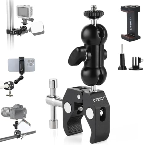 UTEBIT Super Clamp Camera Mount with 360° Ballhead