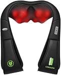 Cotsoco Neck Rechargeable Massager with Heat, Shiatsu Back Neck and Shoulder Massager, 4D Deeper Tissue Kneading Electric Massage Pillow for Home Car and Office, Gifts for Women/men/Mom/Dad