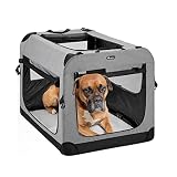 Veehoo Folding Soft Dog Crate, 3-Door Pet Kennel for Crate-Training Dogs, 5 x Heavy-Weight Mesh Scre