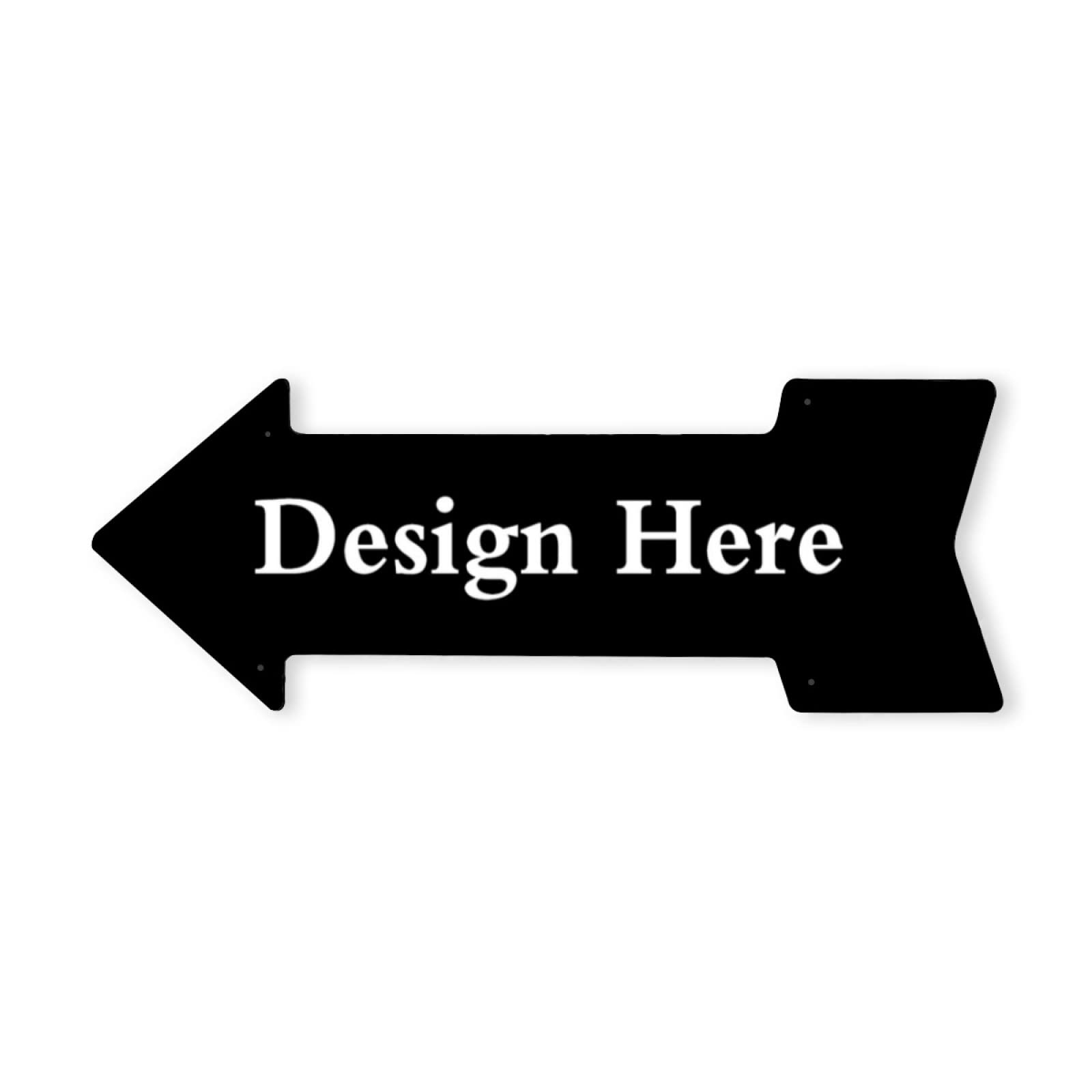 Personalised Metal Arrow Sign Custom Novelty Tin Arrow Metal - Design Your Own Metal Sign - Direction Sign Street Sign for Outdoor Porches Garages Driveway Gates,Entrance Exit Prompt Sign