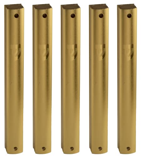 MEZUZAH Aluminum CASE Holder Self Stick Waterproof Rubber Cork 5 Pack (Gold with Glossy Shin 15)