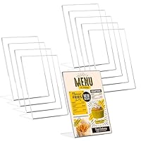 ZOFUN 10 Stück Aufsteller A4, Tischaufsteller A4 Acryl ständer A4, Schräg Tischaufsteller a4 Werbeständer/L-Ständer,Transparent Din A4 Aufsteller für Fotos, Cafés, Restaurants, Ausstellungen, Büros
