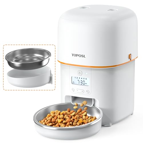 Automatic Cat Feeders – 2L/4L Cat Food Dispenser Easy to Use, Timed Automatic Pet Feeder with Over 180-day Battery Life, 1-6 Meals Dry Food Programmable Portion Control Also for Dogs