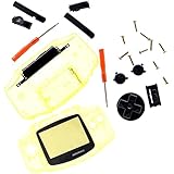 Deal4GO Semi Transparent Full Housing Shell kit w/Button Screen Lens Cover Replacement for Game Boy Advance GBA (Glossy Polished & Yellow)