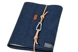 Kalender , edler Einband Notizbuch A5, Filz, Buchhülle, personalisiert Name blau Kalender Hülle Filz Leder retro Vintage Geschenk Schule Abitur Ausbildung Studium lässig