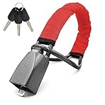 Steering Wheel Lock, Car Steering Wheel Locks, High Visibility Universal Seat Belt Locks, Double Anti Theft Car Security Device, Metal Head, Fits Most Vehicles, 3 Keys, Red