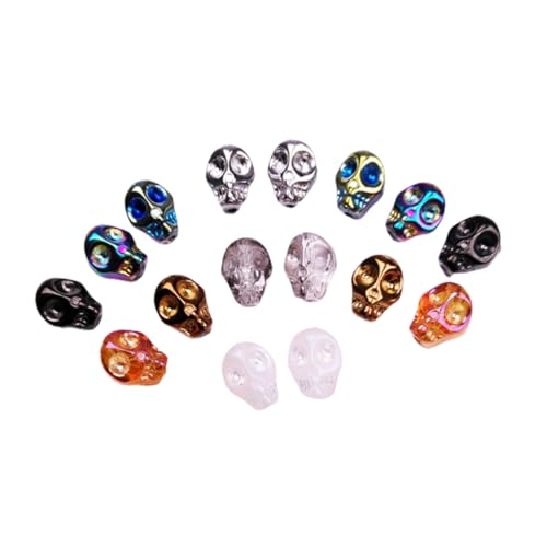 Perles de verre crâne émaillé pour créer facilement des boucles d'oreilles gothiques tendance
