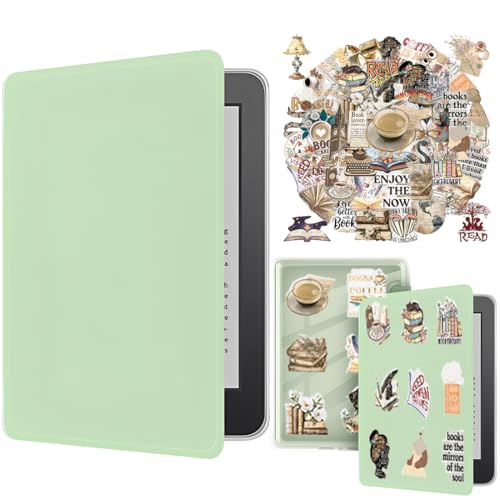 KIRZAX Funda Kindle 6 Pulgadas 11ª Generación 2024 – Compatible con Kindle (RS23CV/C2V2L3 2024/2022), Ligera con Apagado/Encendido Auto, Silicona Anti-Arañazos + 50 Pegatinas