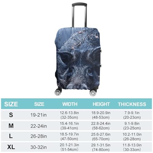 Travel Luggage Cover Elastic Suitcase Protector Anti-Scratch Washable Wild Boar on The Ground Luggage Sleeve Tsa Approved Carry on Covers Baggage Cover Fits 18-32 Inch Luggages2