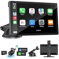 BOXGVO 9" Portable Touchscreen Wireless Carplay Screen 4K Dash Cam with 1080p Backup Camera