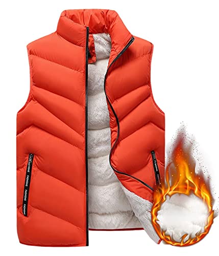 Men's Sleeveless Fleece Padded Down Puffer Vest Warm Stand Collar Full Zip Fleece Jacket Coats Outdoor2