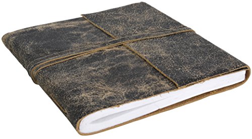 Gusti Cuir studio - Album photo"Ellie“ Bloc-notes vintage carnet d'adresses journal intime Horizontal en cuir de buffle Marron foncé 2P38-24-6 Cover
