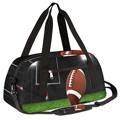American Football Kids Duffle Bag for Boys Girls Dance Bag,Sport Ball Grass Sport Gym Bags Overnight Travel Bags Teen Kids Weekender Bag for School Practice Gymnastic Ballet3