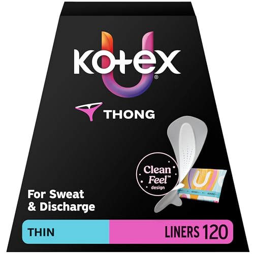 Kotex Daily Thong Liners Wrapped Light Absorbency Regular Length 120 Count (Packaging May Vary)