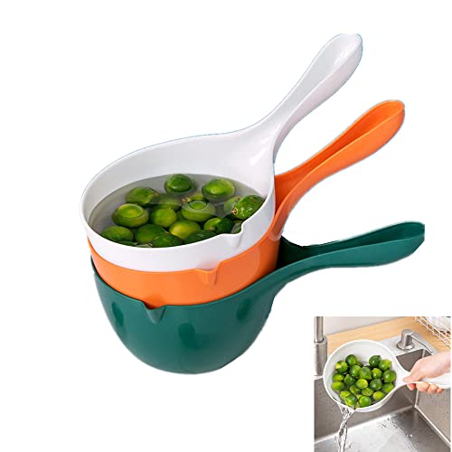 Cucharones de cocina de baño de plástico espesa 3 piezas cuchara de agua baño Dipper champú cucharón taza accesorios para el hogar para cocina baño verduras Cover