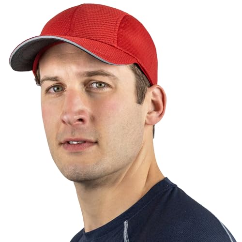 Image of TrailHeads Race Day Men's Running Hat - Lightweight, Quick Dry Mesh Cap with Reflective Accents & Sweatband - Performance Cap