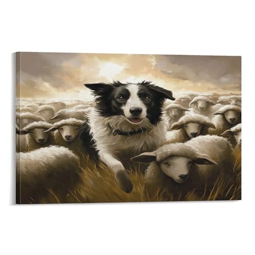 Tableau border collie pour creer un salon cosy et chaleureux