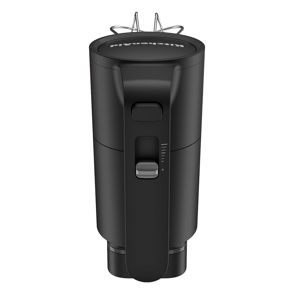 KitchenAid Sbattitore elettrico senza fili - Go Cordless - Frullatore a mano con 7 velocità e Soft Start - Fruste Turbo in acciaio inox - 60 minuti di utilizzo - Potente - Nero - Senza batteria