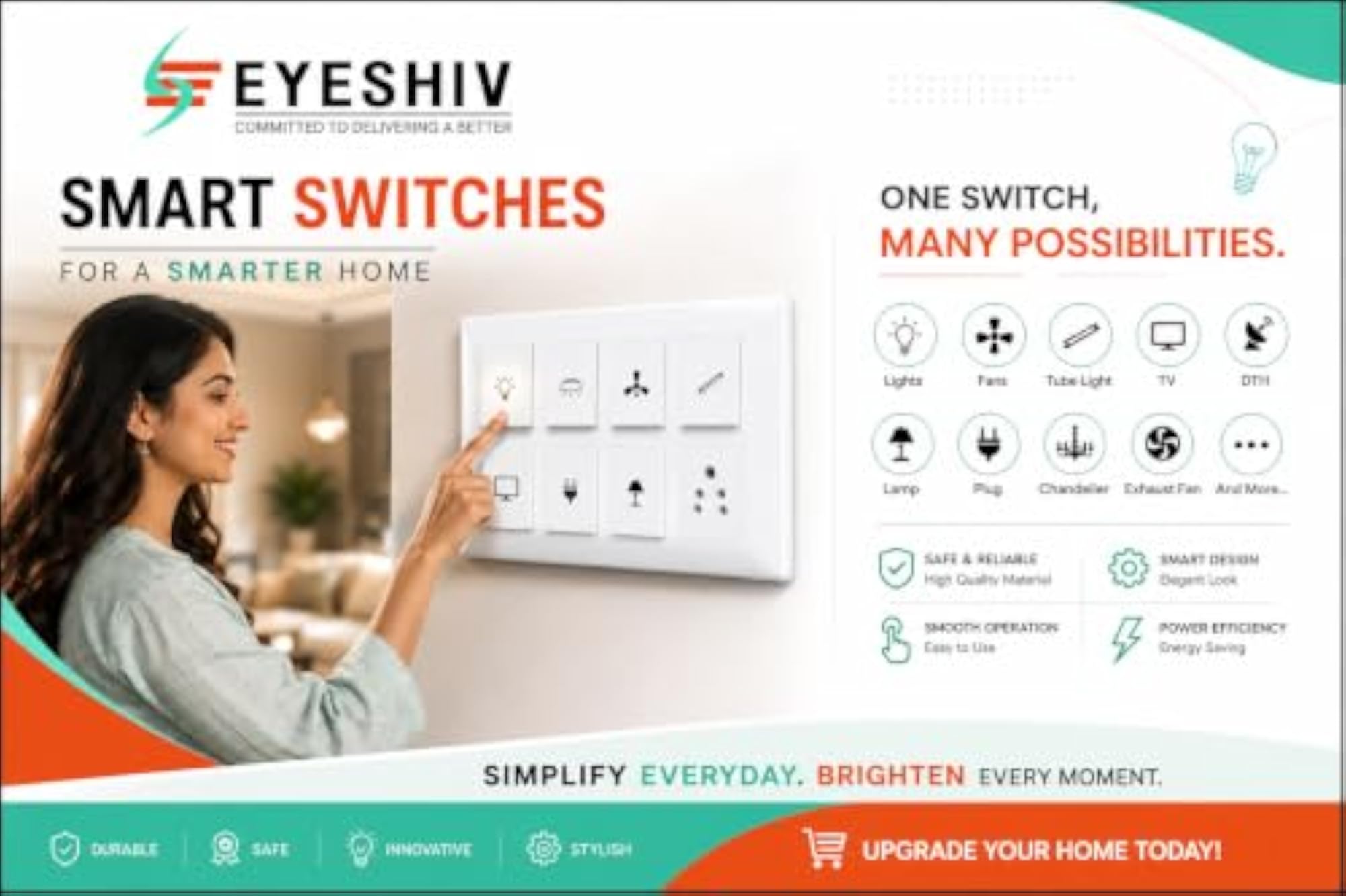 500 Waterproof Vinyl Switch Board Icon Stickers, Self-Adhesive