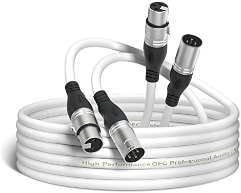 NUOSIYA 2 Pack XLR Cable, 10M/33ft Balanced Microphone XLR Male to Female Extension Cable XLR Jack Extender Cord for Studio Recorder, Mic, Mixer, Speaker System, Phantom Power(Yellow)