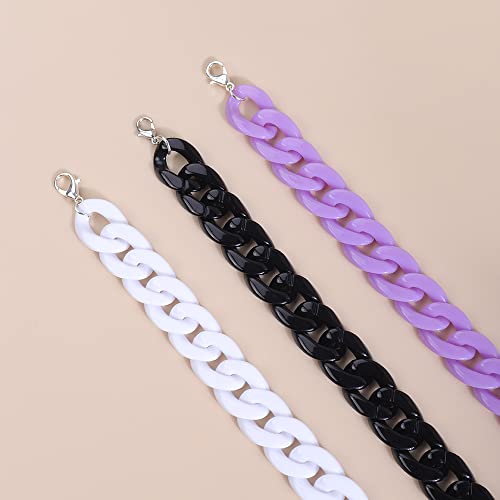 Wiwpar Acrylic Link Chain Necklace Minimalist Collar Necklace Multicolor Acrylic Choker Necklace Set For Women Girls (Style 1) #TOP5