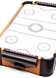 Monsterzeug Airhockeytisch, Mini-Air-Hockey für zuhause, Schwebe-Spielfeld Tisch, Luftkissen Spielzeug, 2 Schlägerpads Torzähler und Pucks Spiel, 50 x 30 cm