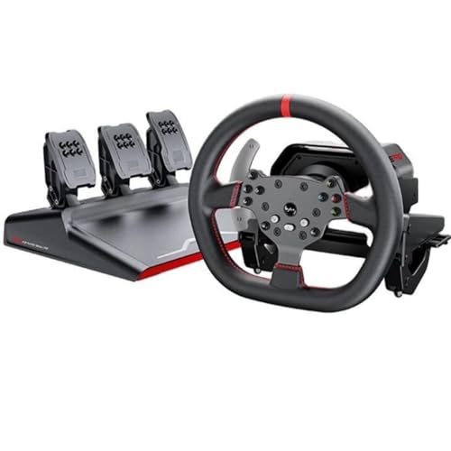 Image of PXN V10 Pro Gaming Steering Wheel with Pedals Set | 3.2Nm Force | Adjustable Rotation 270- 900 | USB Wired for PC & Console Gaming
