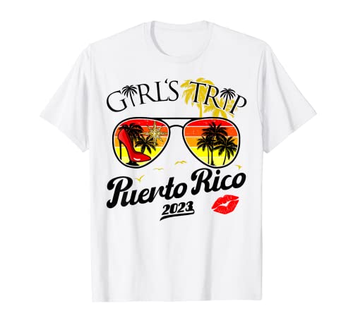 Viaje de Niñas Puerto Rico 2023 Para Mujeres Escuadrón de Cumpleaños de Fin de Semana Camiseta