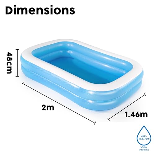 Bestway Family Pool, aufblasbares Kinder-Planschbecken 262 x 175 x 51 cm
