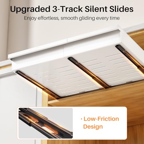 Pull out Cabinet Organizer, 4-Pack Expandable(13.6"-24") Silde out Drawers with Raising Pad for Framed Cabinets, Adjustable Full-Extension Adhesive Roll out Shelves for Kitchen Pantry Home Pot and Pan by PXRACK - Image 7