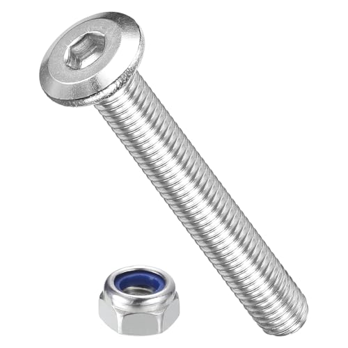 Image of METALLIXITY Crib Screws Replacement Set(M5-0.8x35) 60Pcs, Silver Tone, 304 Stainless Steel Hex Socket Furniture Bolts Screws - for Furniture Woodworking Project, Silver Tone