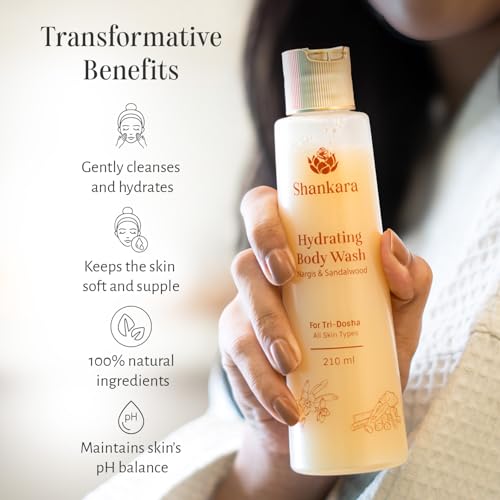Image of Shankara Hydrating Body Wash with Watermelon Seed Oil, Sandalwood and Aloe Vera | Moisturizing Natural Body Cleanser for Dry Skin | Floral Fragrance | 210ml