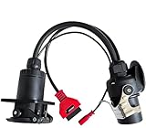 ISO 7638 7pin (EBS/ABS) Adapter, Trailer and Truck Diagnostic Cable for Autocom Trailer Diagnostic, for Texas, for Bosch and for Knorr Bremse Heavy Duty OBD2 Truck Scanner Support K-Line, Can, Can 5V