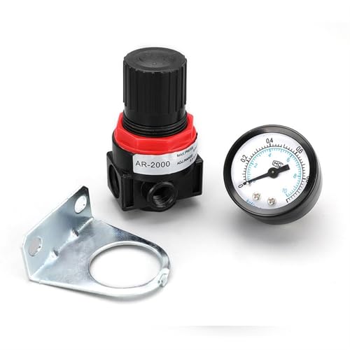 Régulateur de pression d'air AR2000 G1/4 avec raccords 6mm et jauge - 5