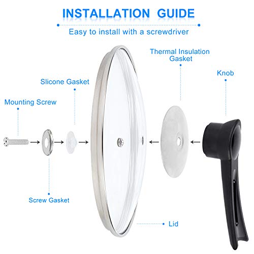 DEWIN Saucepan Lid Knobs,Pot Lid Knob,Stainless Steel Replacement Knob Kitchen Cookware Lid Cover Knob Handle 2 Pcs 3 Gallery Image