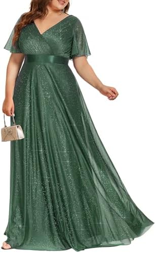 Ever-Pretty Plus Women's Glitter Formal Dress Evening Gown for Ga...