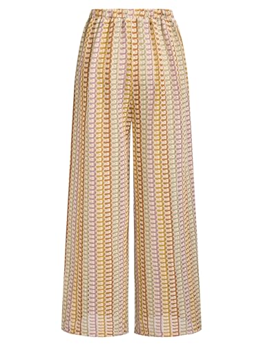 Image of ZAFUL Womens Beach Cover Up Pants Sexy Crochet Drawstring Elastic Boho Swimsuit Cover Up Long Pants Beach Wear