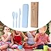 kowaku Outdoor Dining Utensils Set with Carrying Case for Family Events and BBQ, Blue