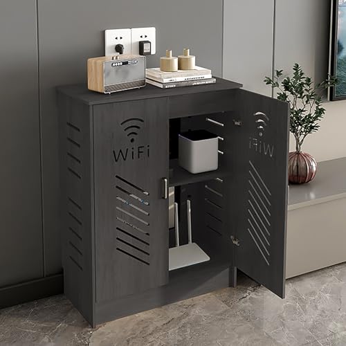 Adjustable WiFi Router Cabinet - Durable Storage Box for Modems