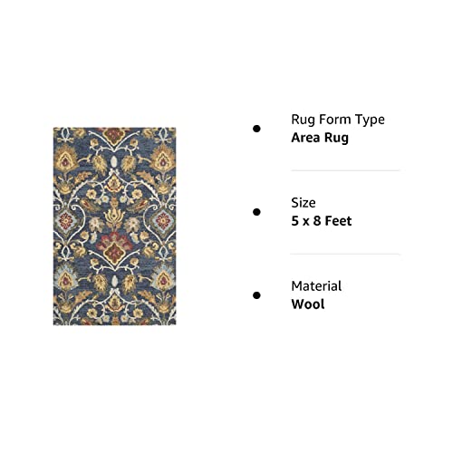 Safavieh Blossom Collection 5' X 8' Navy / Multi Blm402A Handmade Premium Wool Area Rug #TOP5