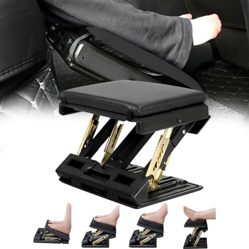 Reposapiés de escritorio, Reposapiés ergonómico ajustable Reposapié de oficina con reposapiés extraíble masaje y cojín suave Para coche oficina hogar y viajes (Negro)